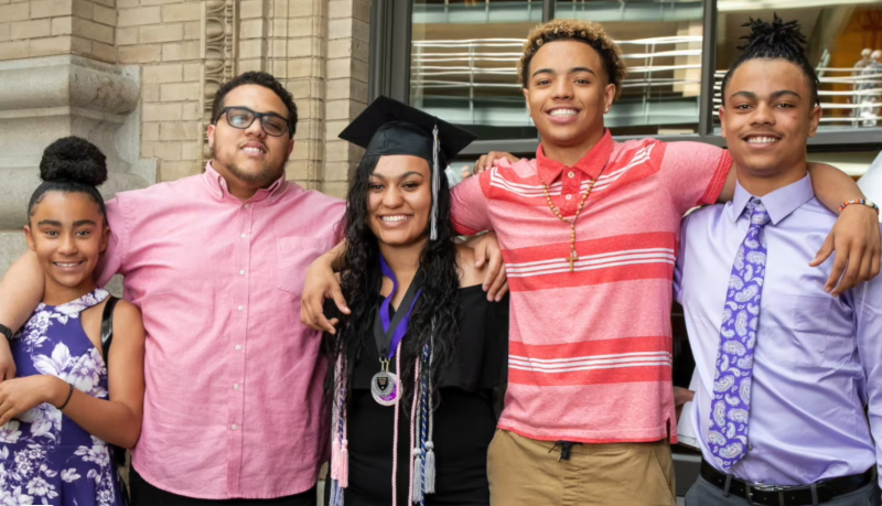 Students in Denver posing for a picture.