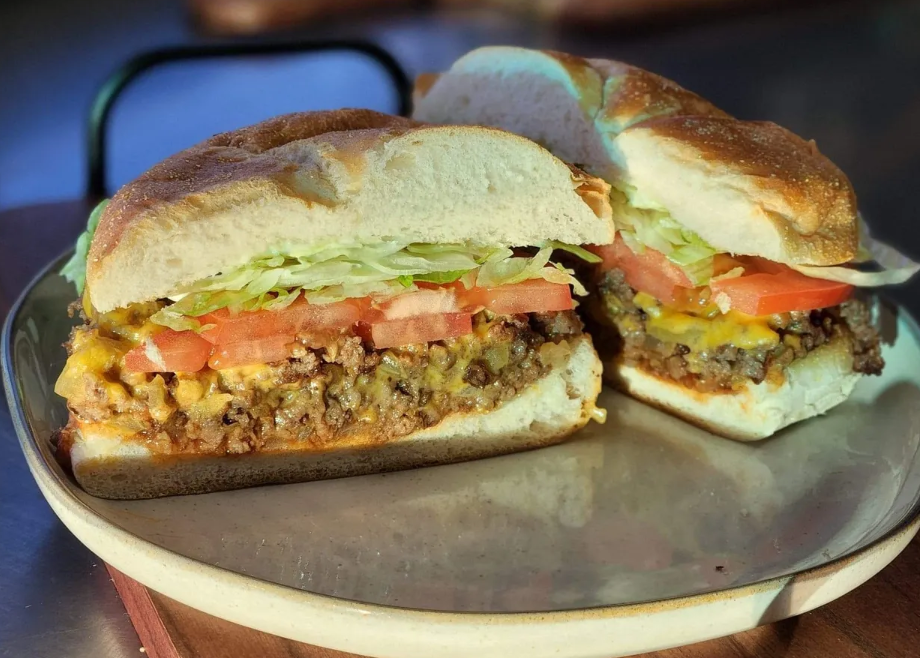 a chopped cheese sandwich on a kaiser roll
