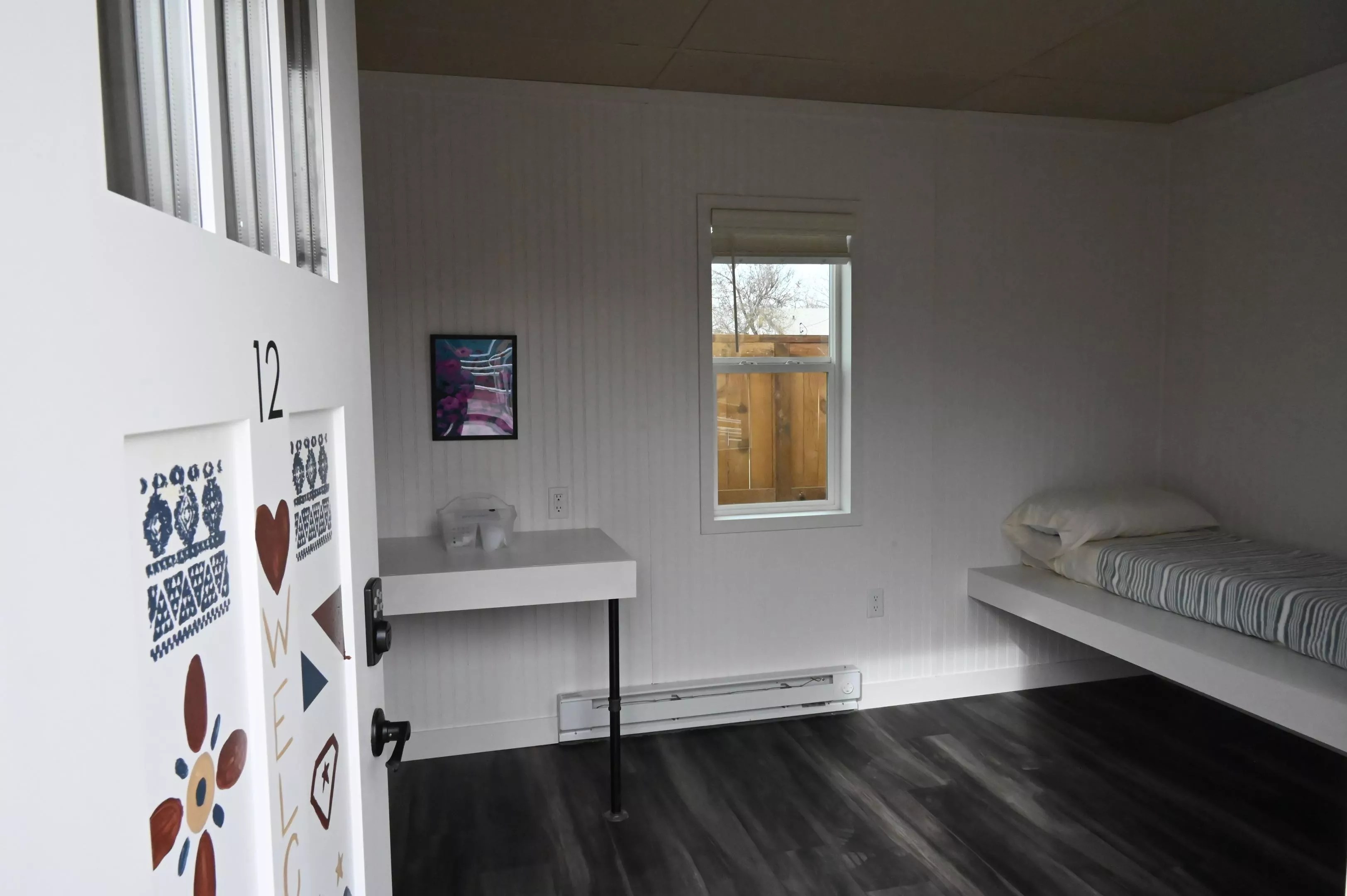 Inside of a micro-community space for the homeless in Denver