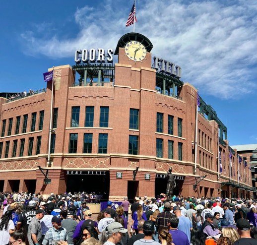 Colorado Rockies fans outside Coors Field.
