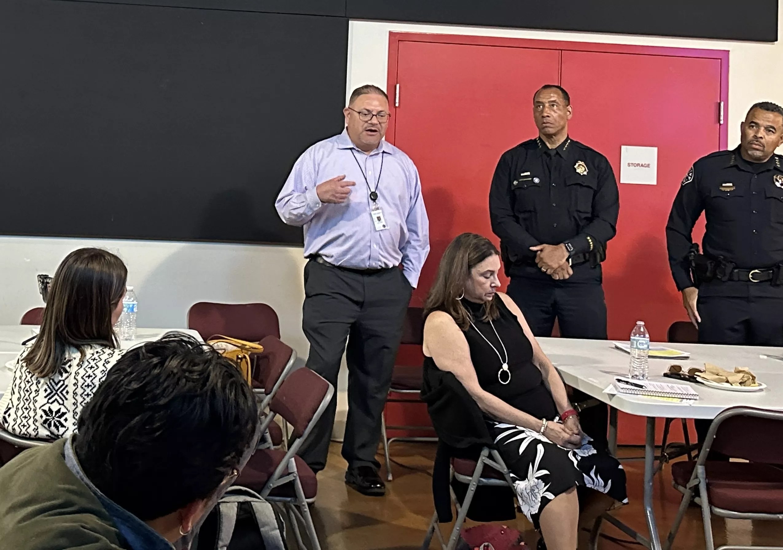 Denver law enforcement officials talk during public meeting