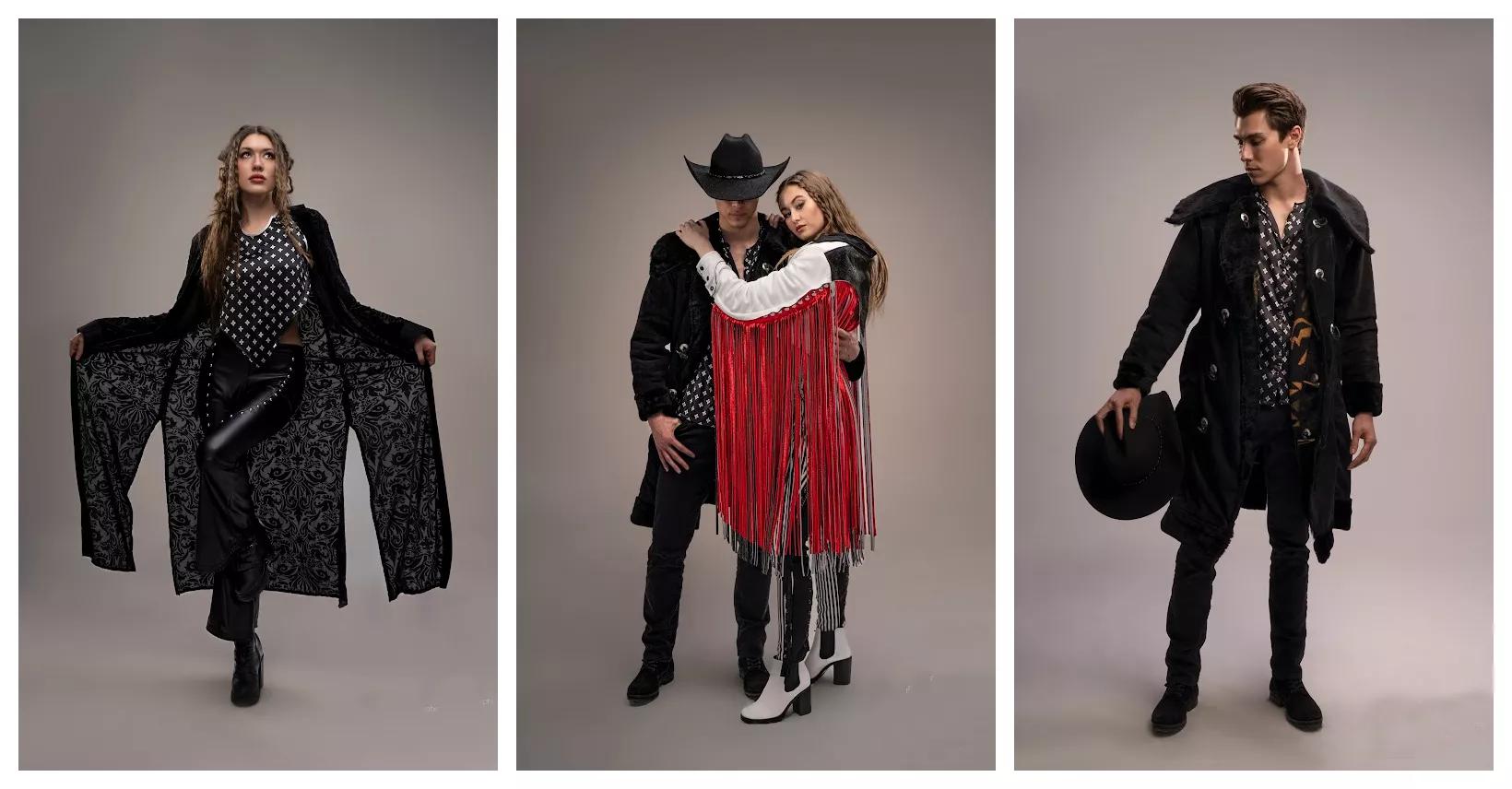 models wearing western-inspired clothing