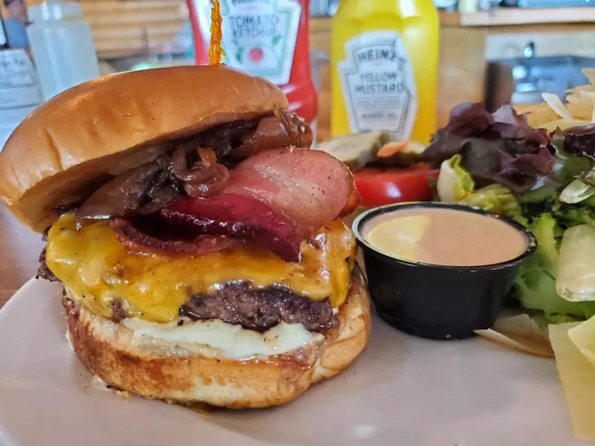 burger with bacon and sauce