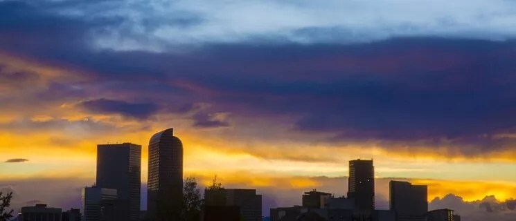 denver skyline at sunset