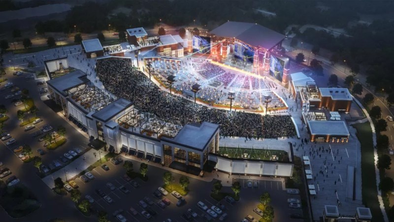 Ford Amphitheater seen from above at night