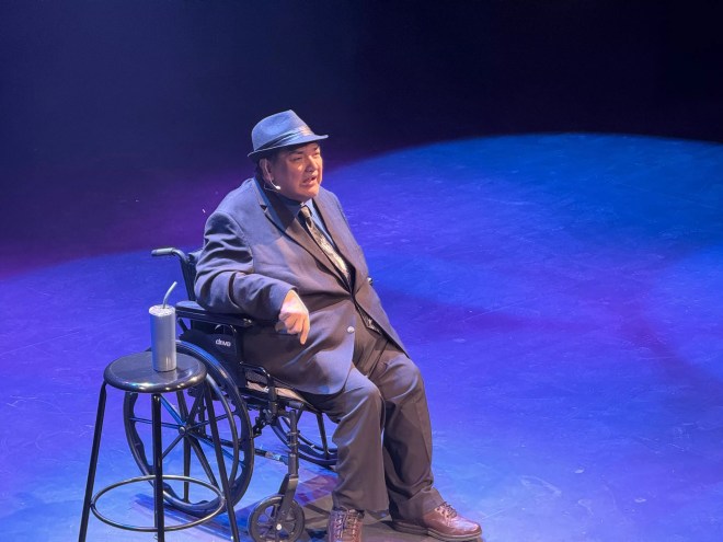 comedian in a wheelchair