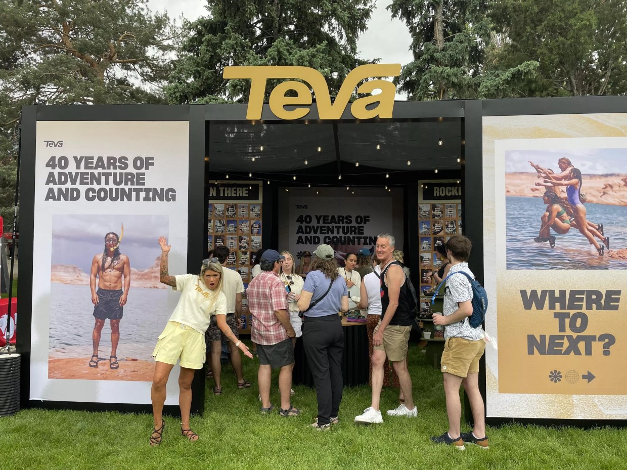 people at an outside festival