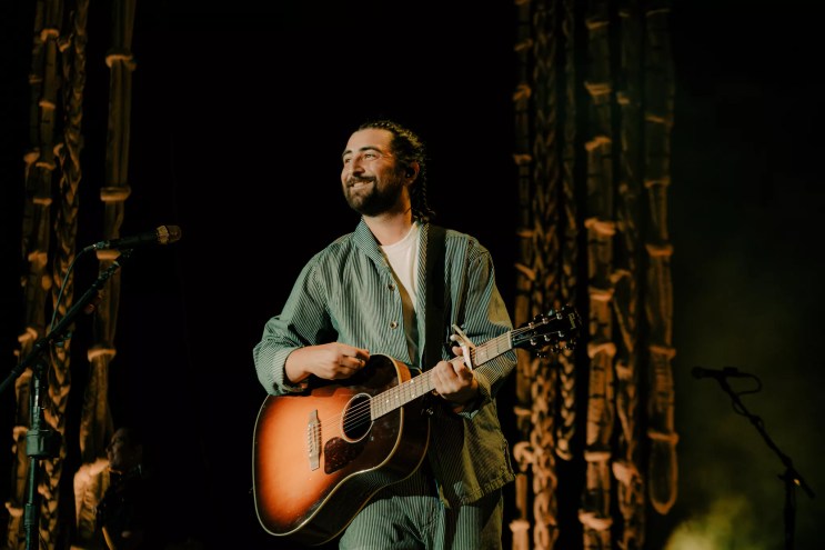Noah Kahan performing at Fiddler's Green outside Denver