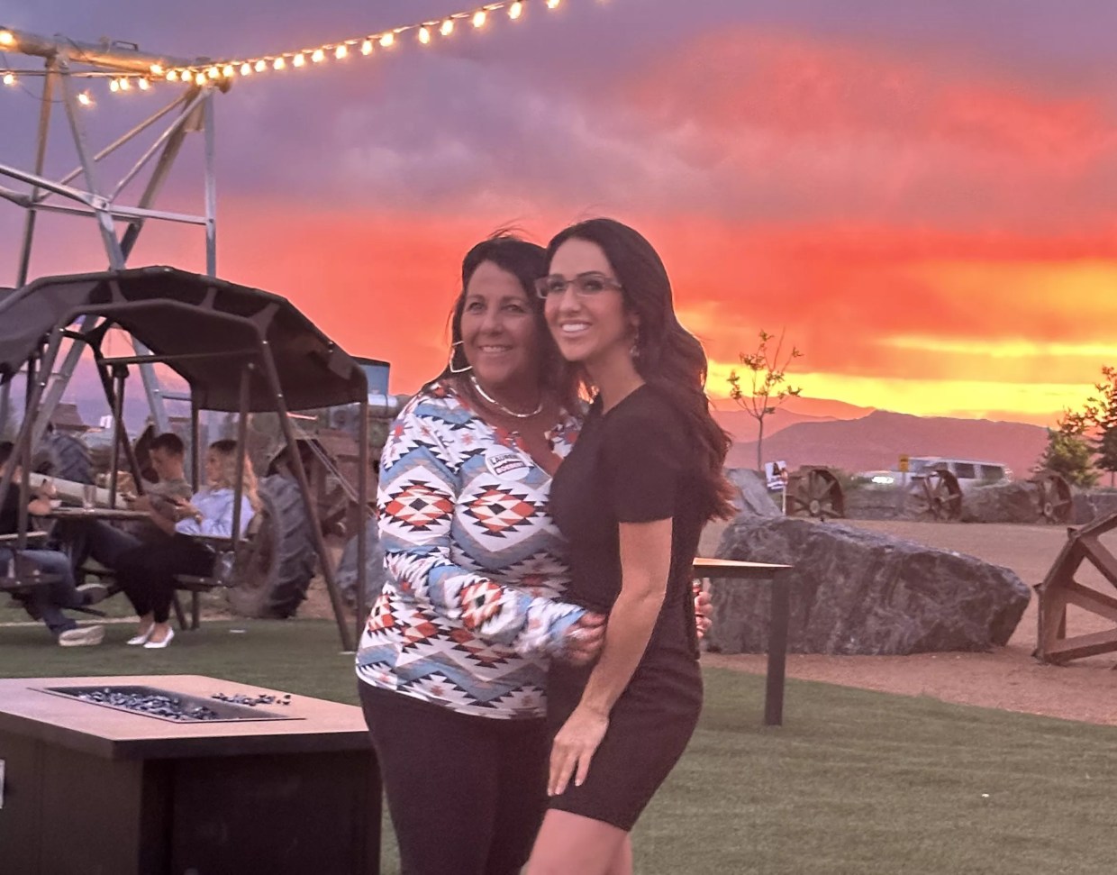 Congresswoman Lauren Boebert and her mom, Shawn Bentz, at her CD4 election party on June 25.
