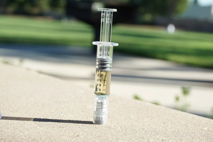 THC distillate syringe