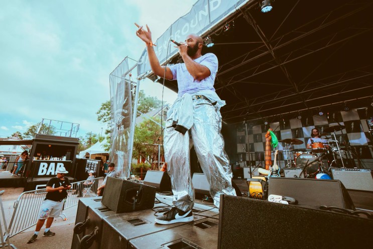 man performing on stage