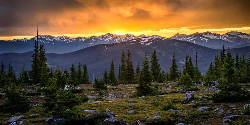 mountains at sunset