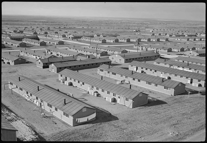 internment camp barracks on the plains of Colorado