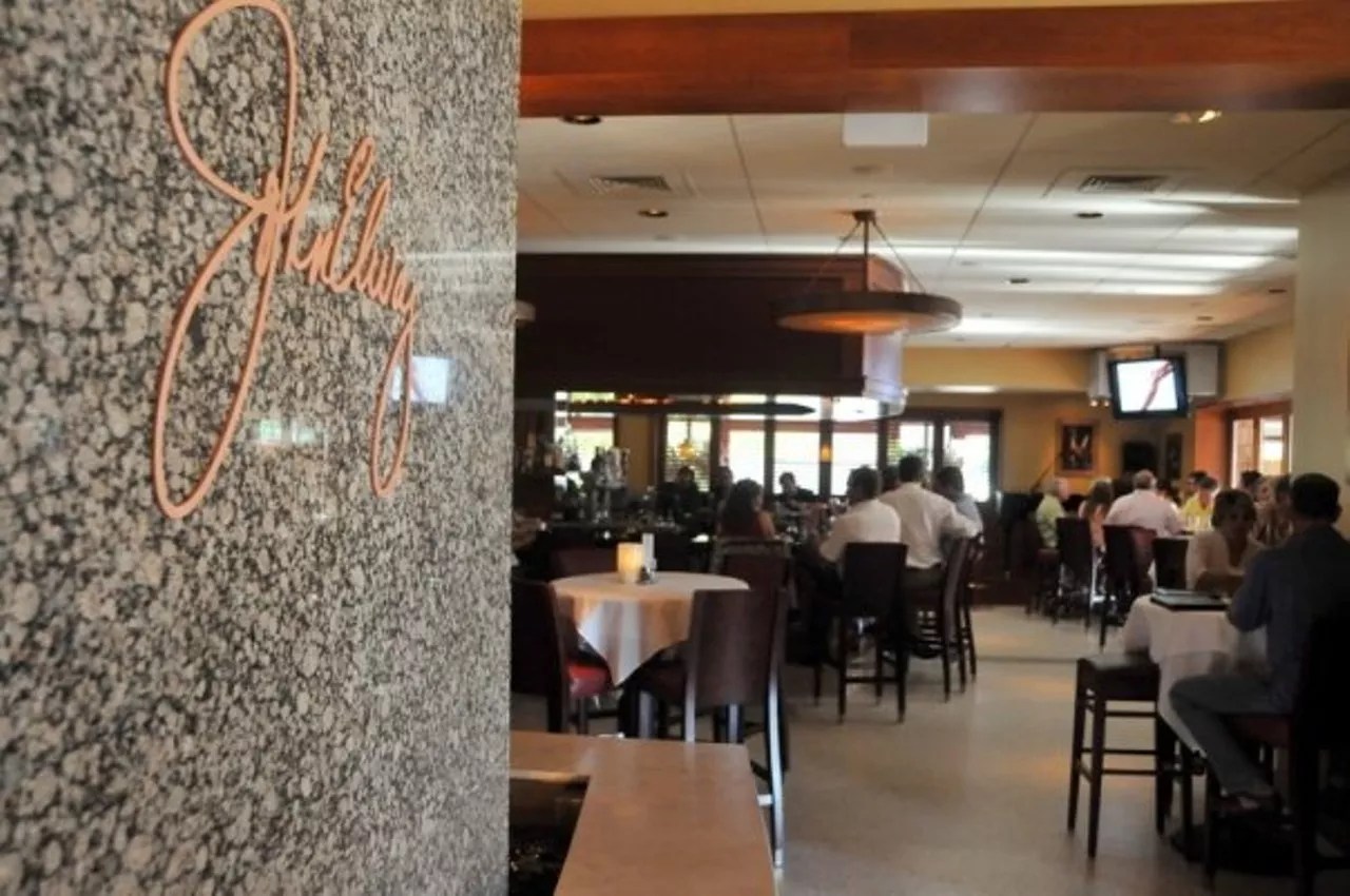 looking into restaurant bar