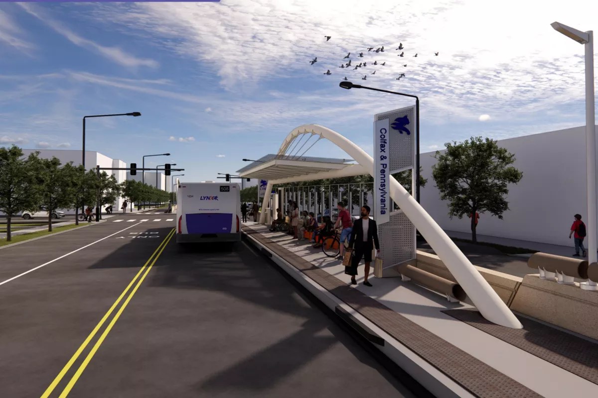 A concept design shows what a future bus line will look like.