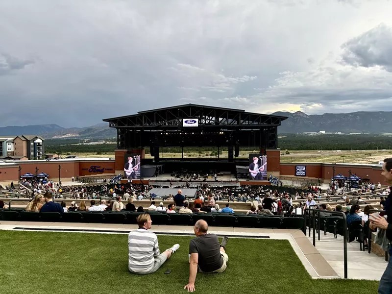 outdoor ampitheater with mountains in background