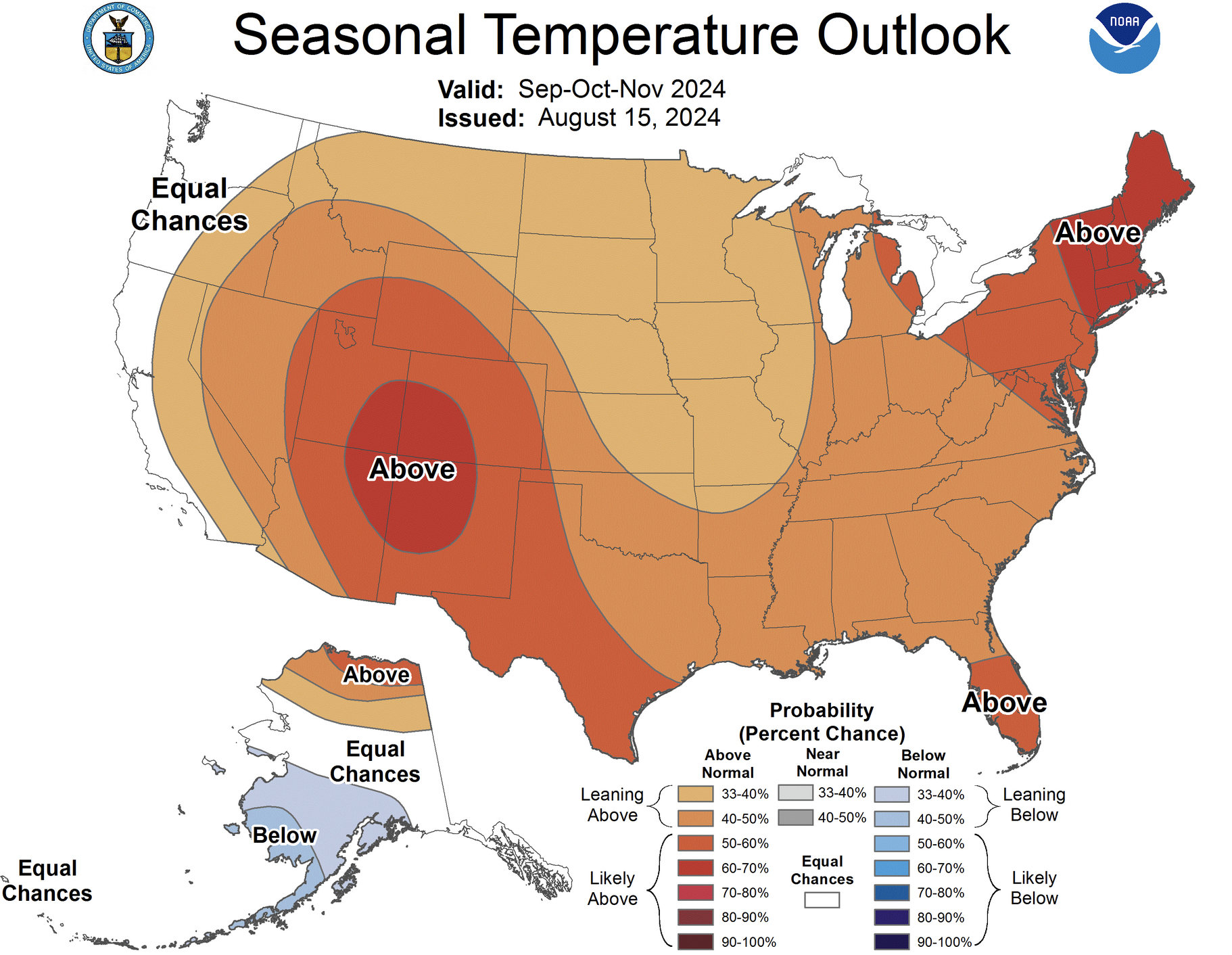 United States weather map fall 2024