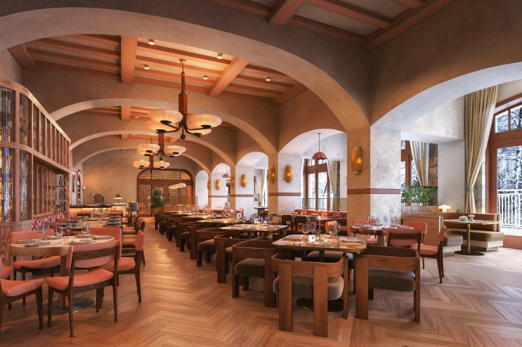 rendering of a restaurant dining room