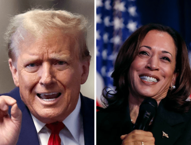 Donald Trump and Kamala Harris