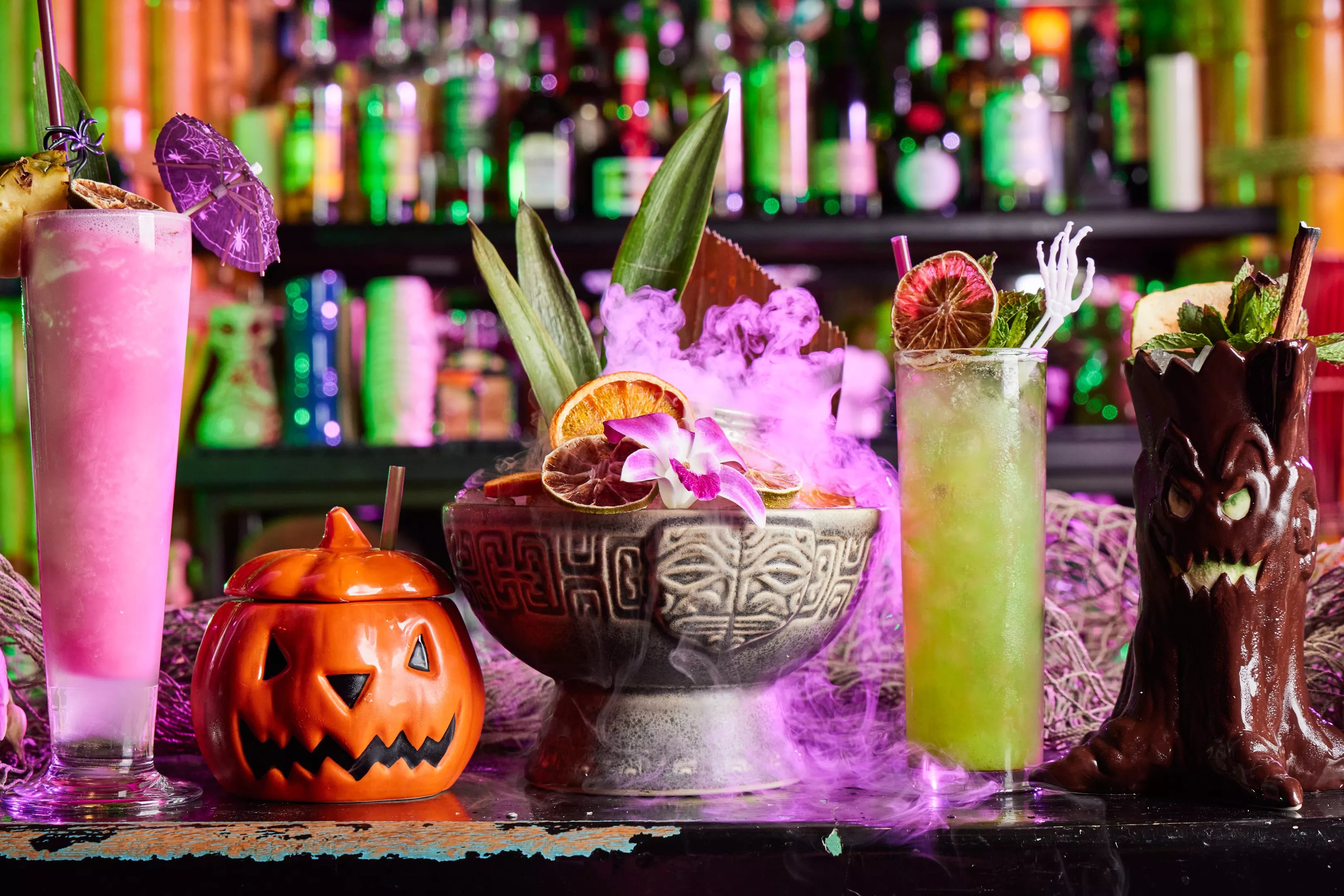 various tiki cocktails
