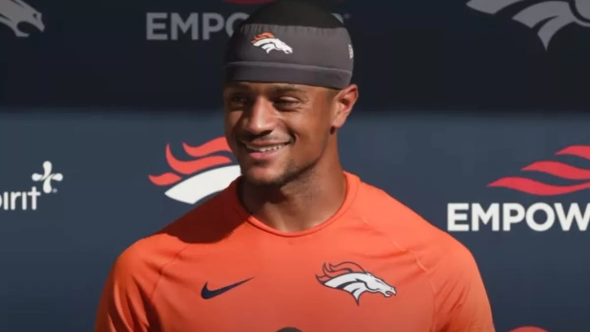 Bronco player during post-game press conference