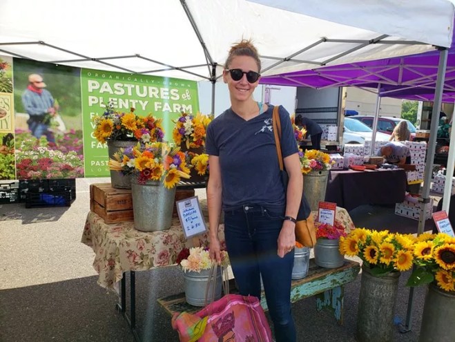 woman in outdoor food market