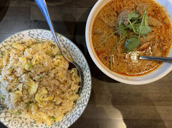 Nasi Goreng and Beef Rendang