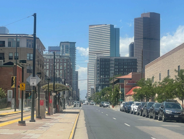 Denver skyline from Five Points neighborhood