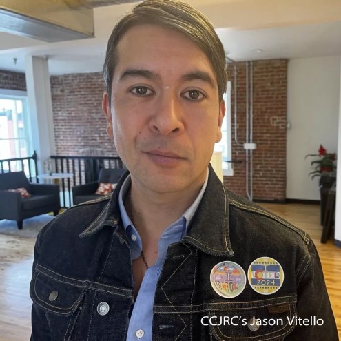 person wearing "i voted" stickers