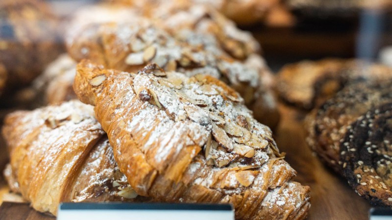 croissants in a case