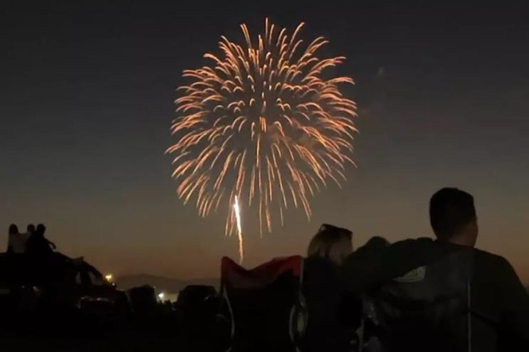 Fireworks go off in Aurora.