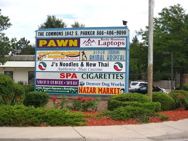 strip mall sign