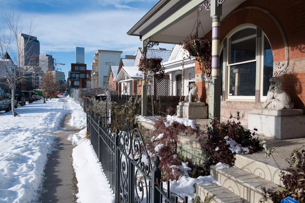 Snowy street in Denver