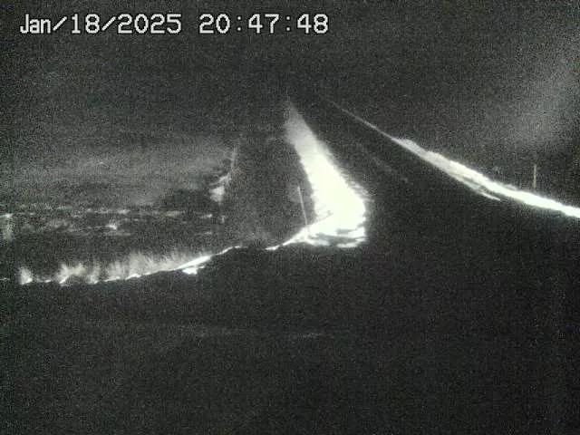 night picture of icy road