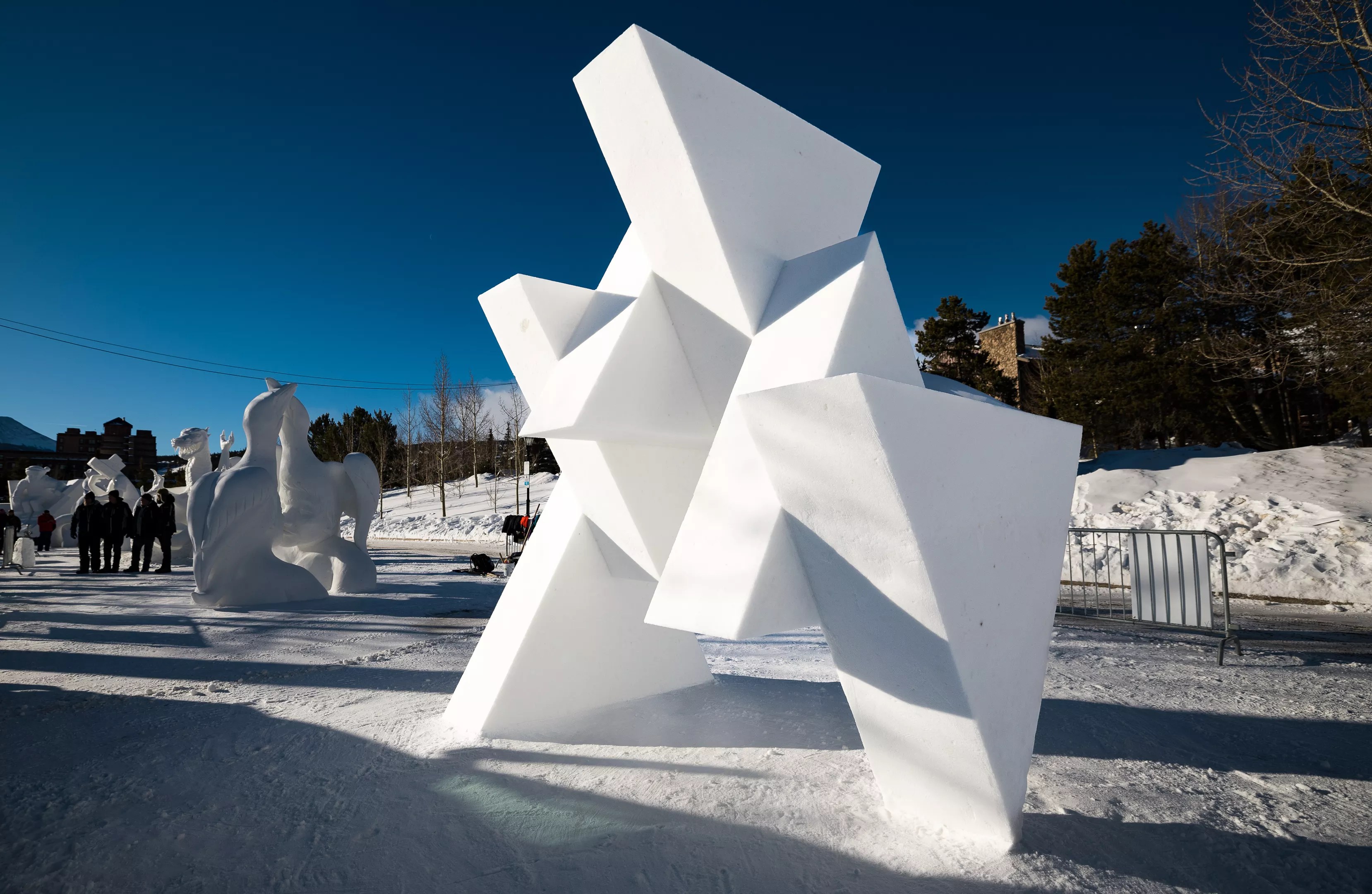 geometric ice sculpture