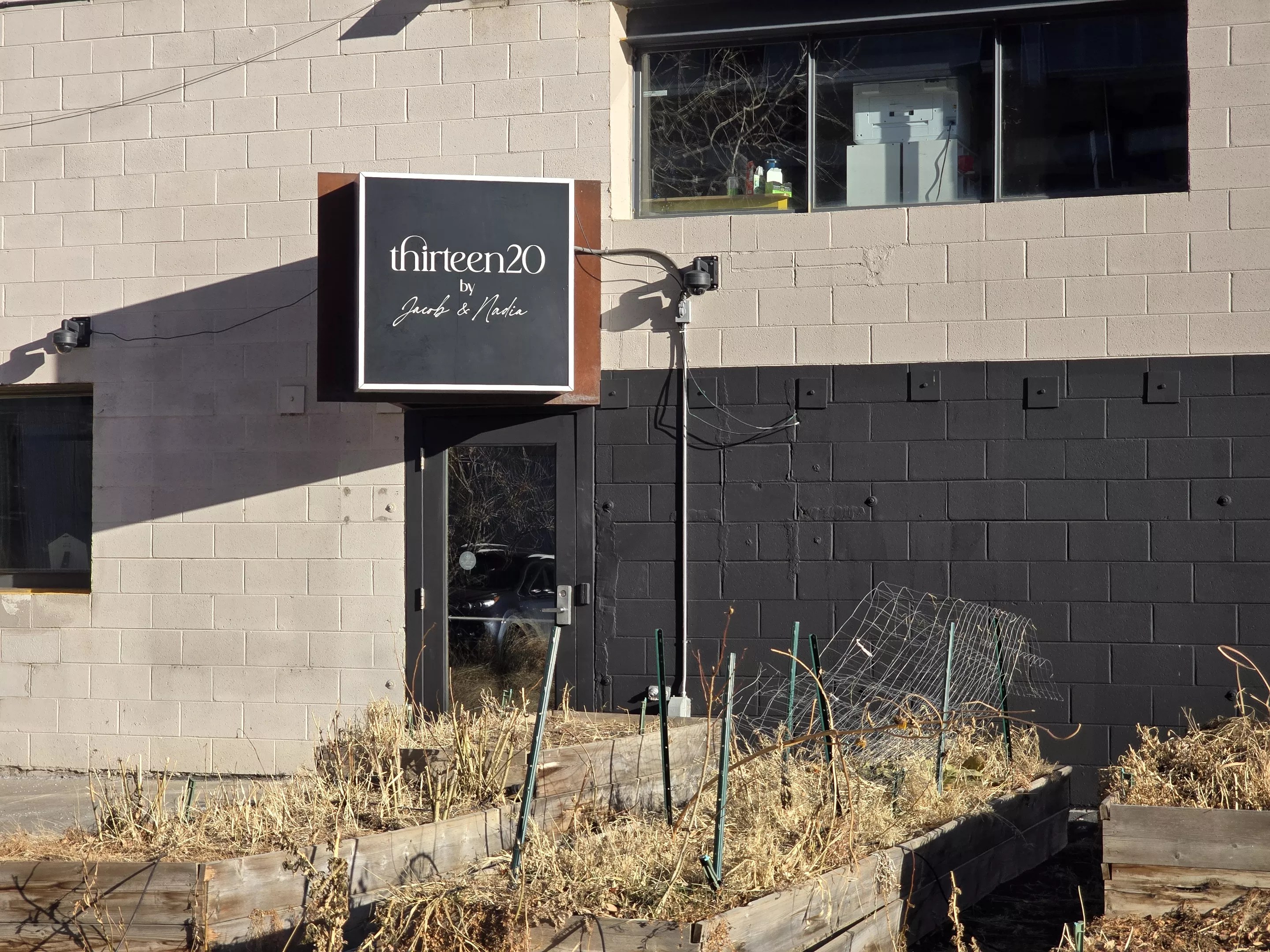 black sign on a building