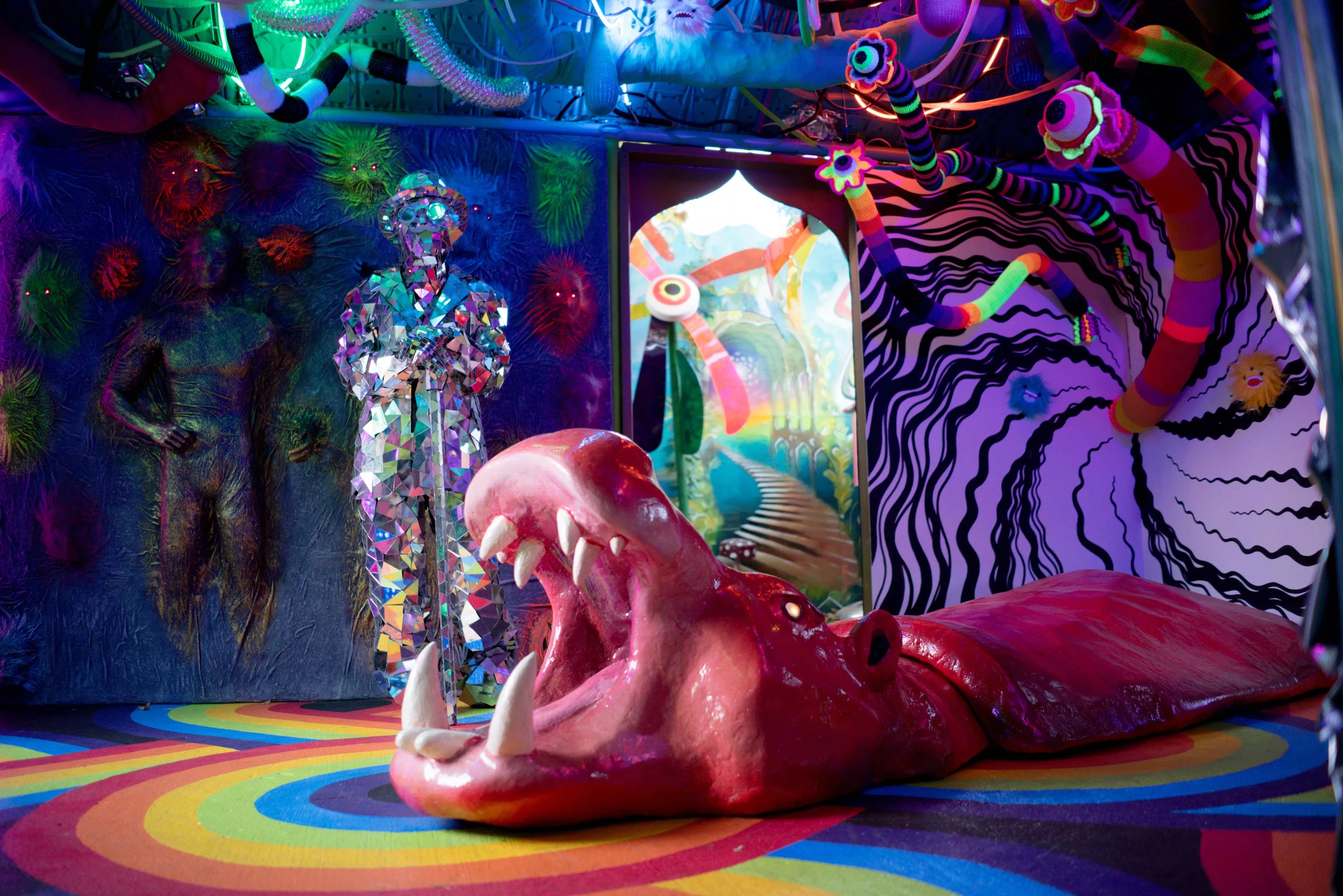 A sculpture of a hippo