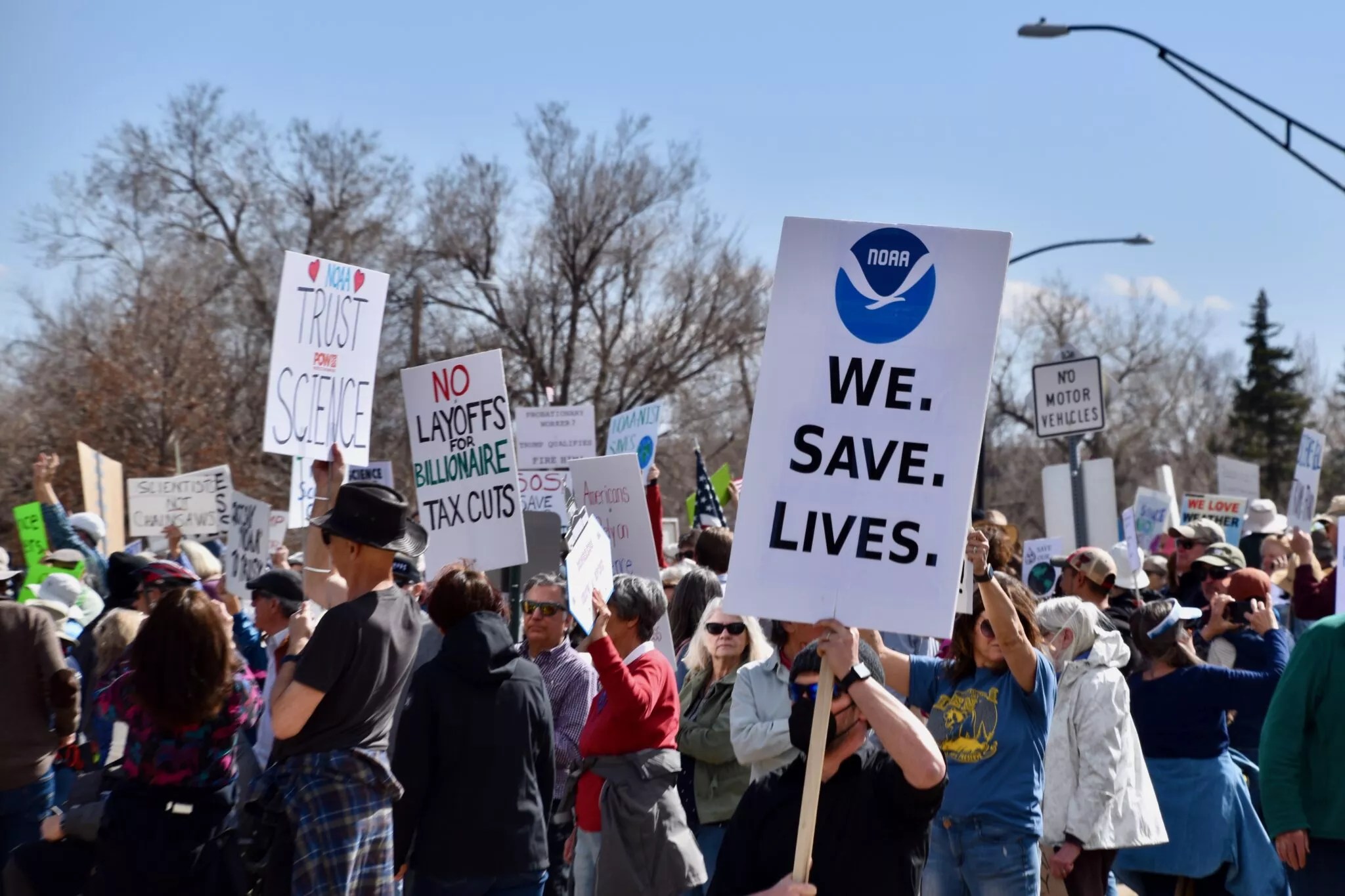 Protesters outside of NOAA in Boulder