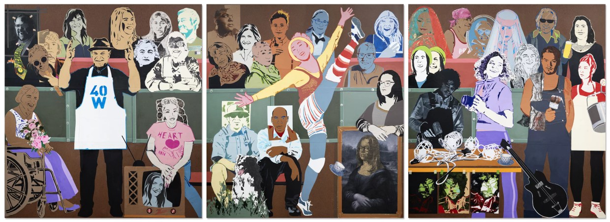 A painting of various people