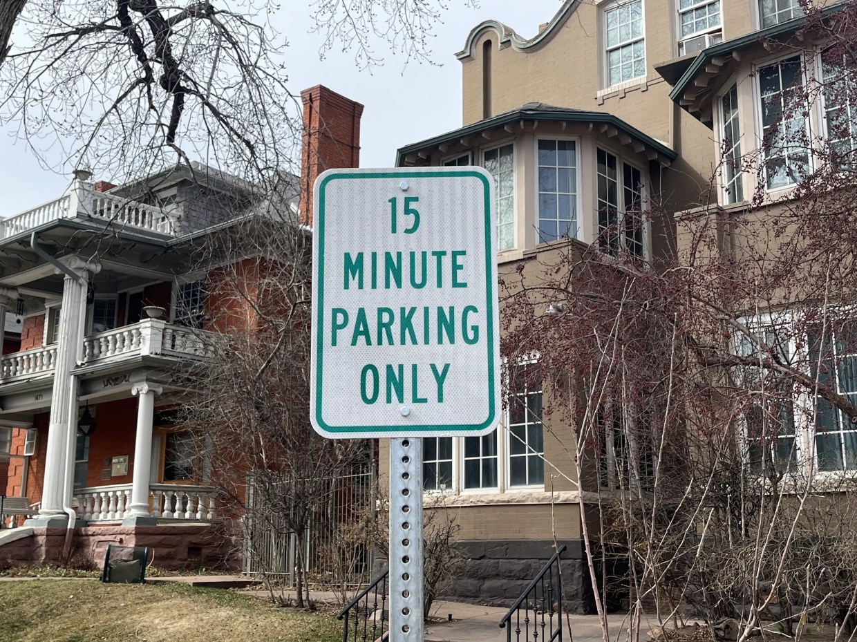 Parking sign in Denver