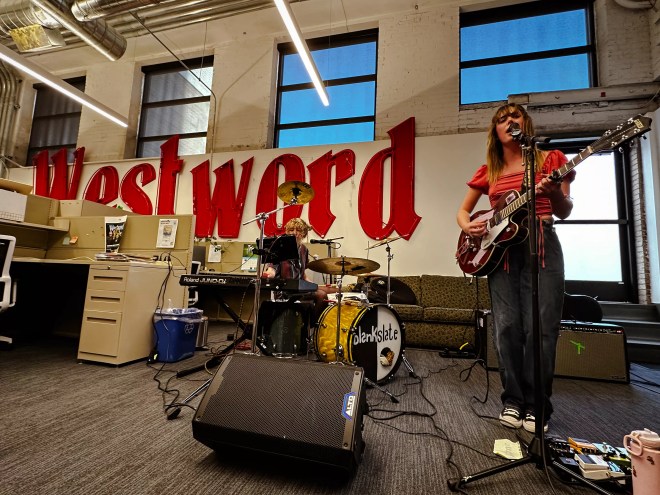 band performing inside the denver westword office