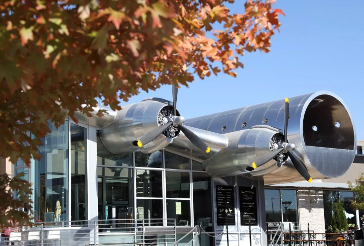 airplane at front of ice cream shop