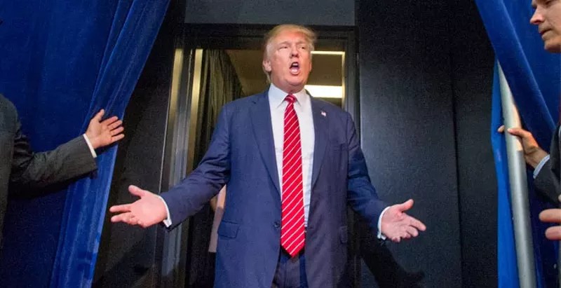 donald trump walking out