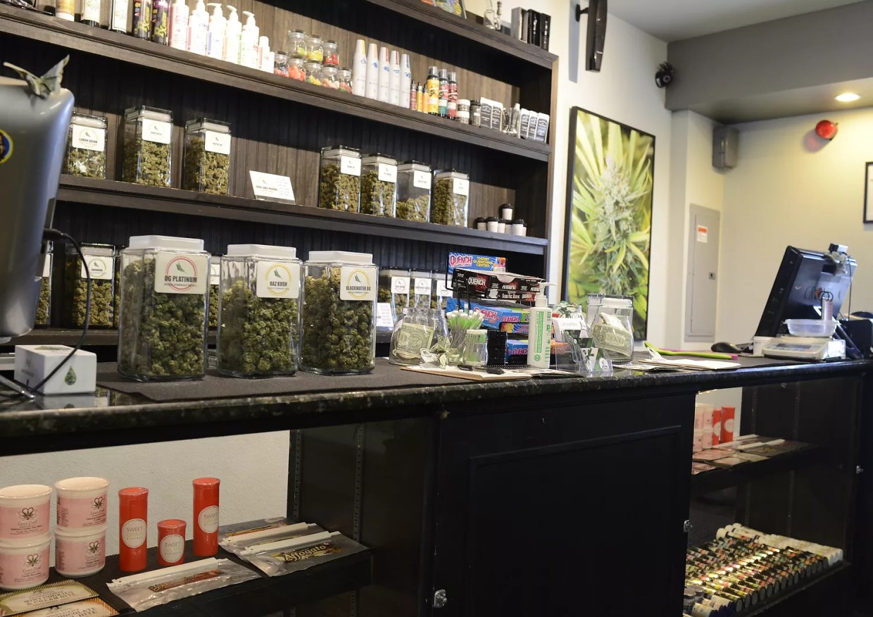 Inside marijuana dispensary