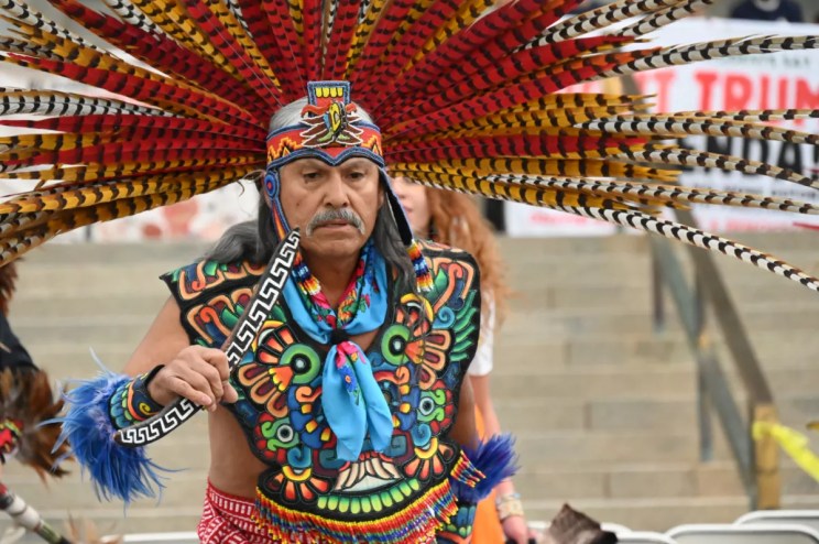 An Indigenous dancer.