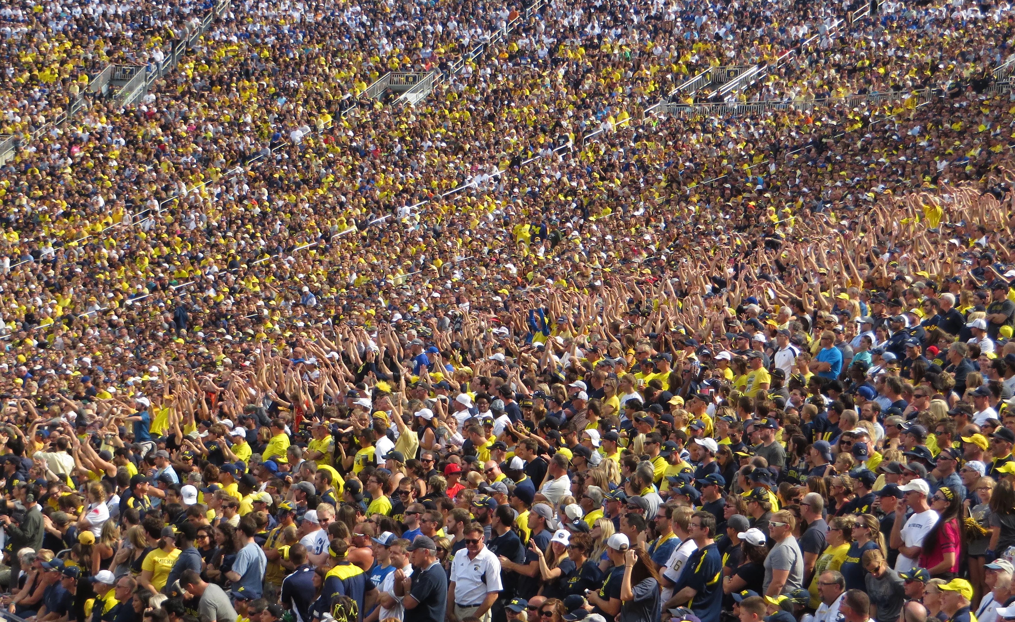 The crowd wave during a Michigan football game