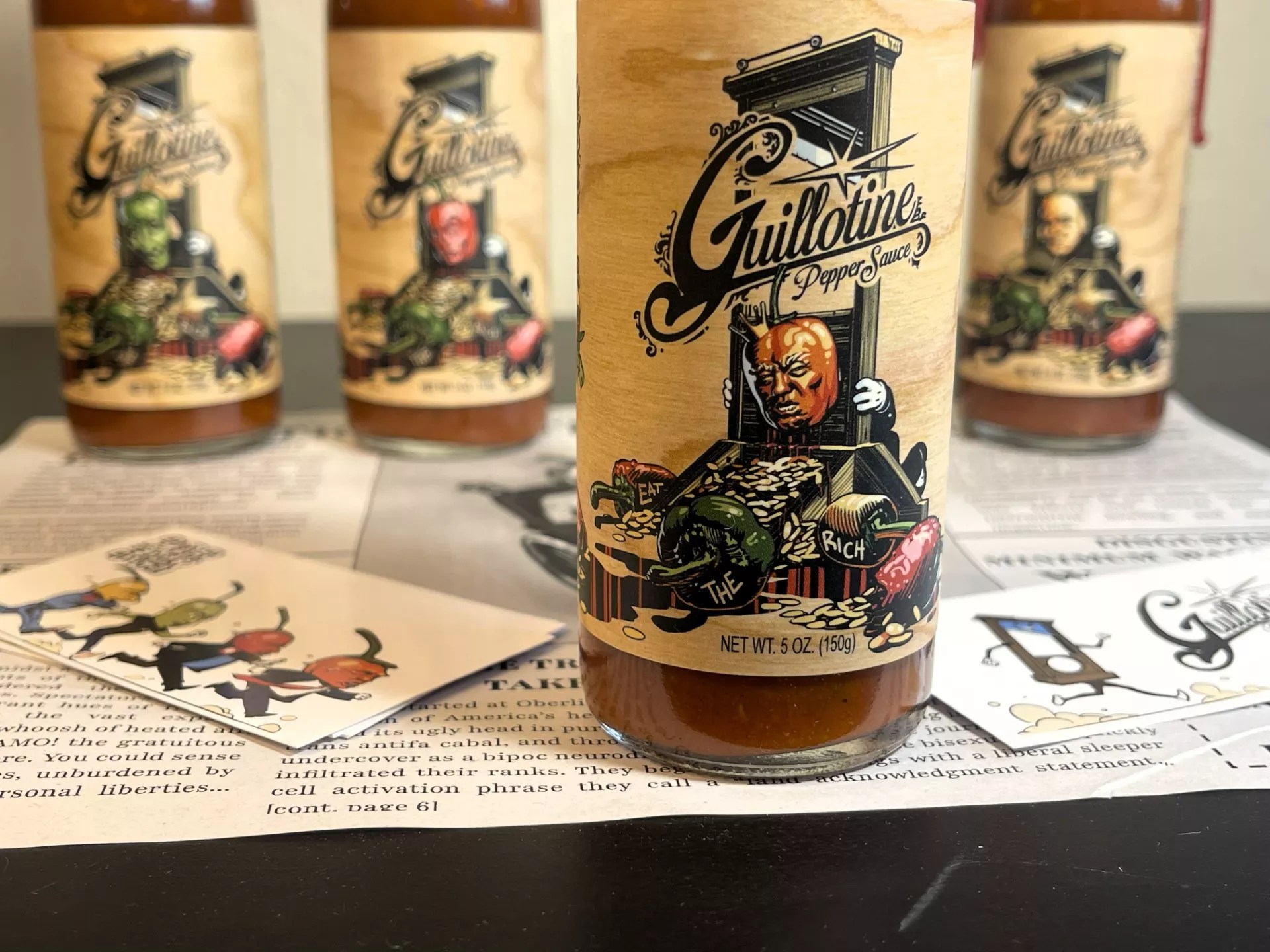 trump on hot sauce bottle