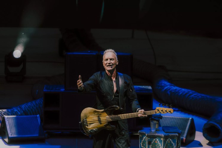 Sting on stage at the iconic Red Rocks in Morrison, Colorado.