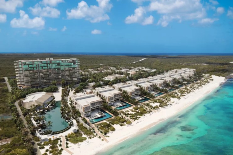 A tropical paradise resort.