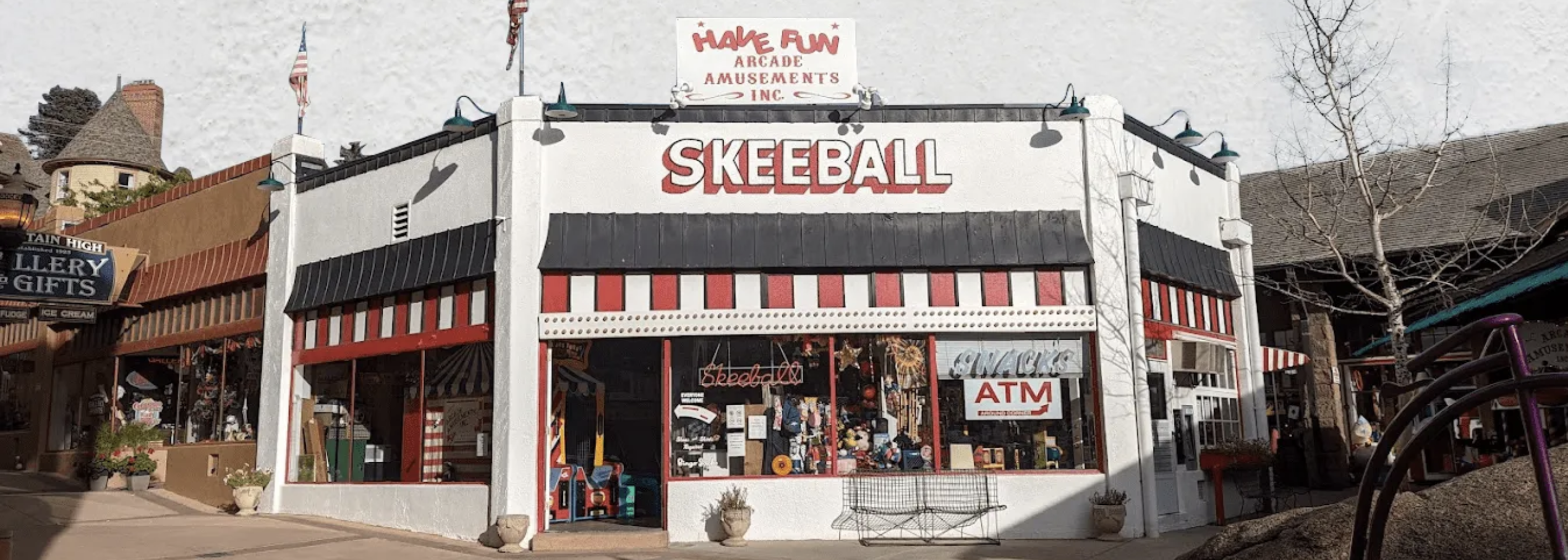 An arcade storefront